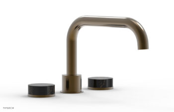 Phylrich CIRC - Deck Tub Set - Low Spout Marble Handles 250L-42 - Antique Brass