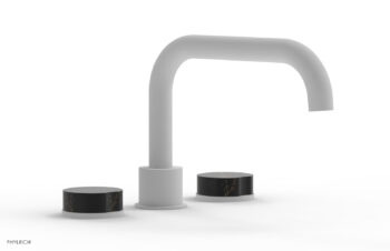 Phylrich CIRC - Deck Tub Set - Low Spout Marble Handles 250L-42 - Satin White