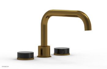 Phylrich CIRC - Deck Tub Set - Low Spout Marble Handles 250L-42 - French Brass