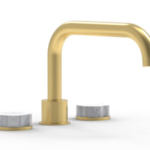Phylrich CIRC – Deck Tub Set – Low Spout Marble Handles 250L-42 – Burnished Gold