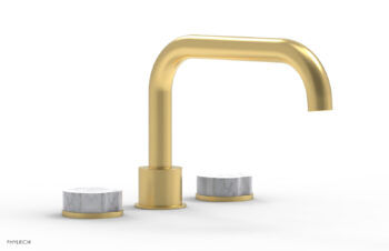 Phylrich CIRC - Deck Tub Set - Low Spout Marble Handles 250L-42 - Burnished Gold