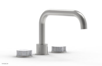 Phylrich CIRC - Deck Tub Set - Low Spout Marble Handles 250L-42 - Satin Chrome