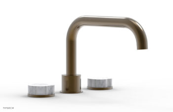 Phylrich CIRC - Deck Tub Set - Low Spout Marble Handles 250L-42 - Antique Brass