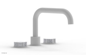 Phylrich CIRC - Deck Tub Set - Low Spout Marble Handles 250L-42 - Satin White