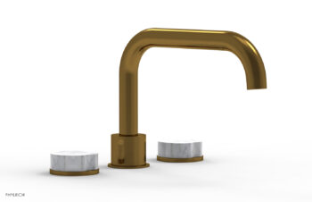 Phylrich CIRC - Deck Tub Set - Low Spout Marble Handles 250L-42 - French Brass