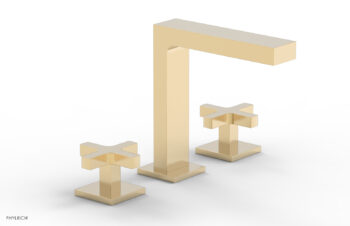 Phylrich CROI - Widespread Faucet - High Spout Cross Handles 255-01 - Satin Brass