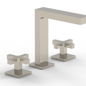 Phylrich CROI – Widespread Faucet – High Spout Cross Handles 255-01 – Polished Nickel