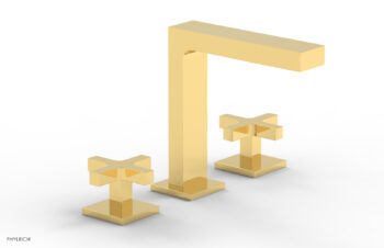 Phylrich CROI - Widespread Faucet - High Spout Cross Handles 255-01 - Polished Gold