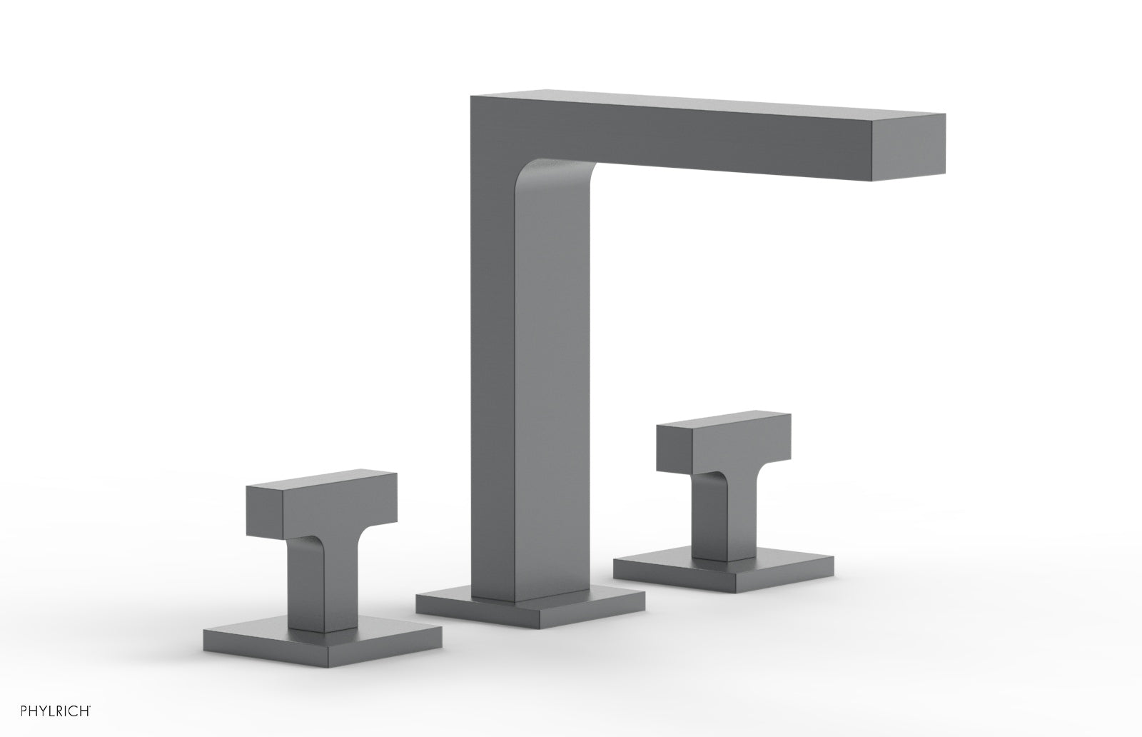 Phylrich CROI - Widespread Faucet - High Spout Lever Handles 255-02 - Gun Metal