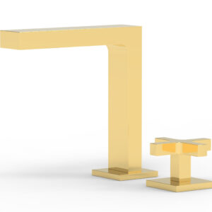 Phylrich CROI – Single Cross Handle Faucet – High Spout 255-04 – Polished Gold