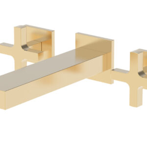 Phylrich CROI – Wall Lavatory Set – Cross Handle 255-11 – Satin Brass