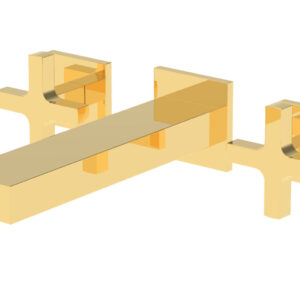 Phylrich CROI – Wall Lavatory Set – Cross Handle 255-11 – Polished Gold