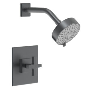 Phylrich CROI – Pressure Balance Shower Set – Cross Handle 255-21 – Gun Metal