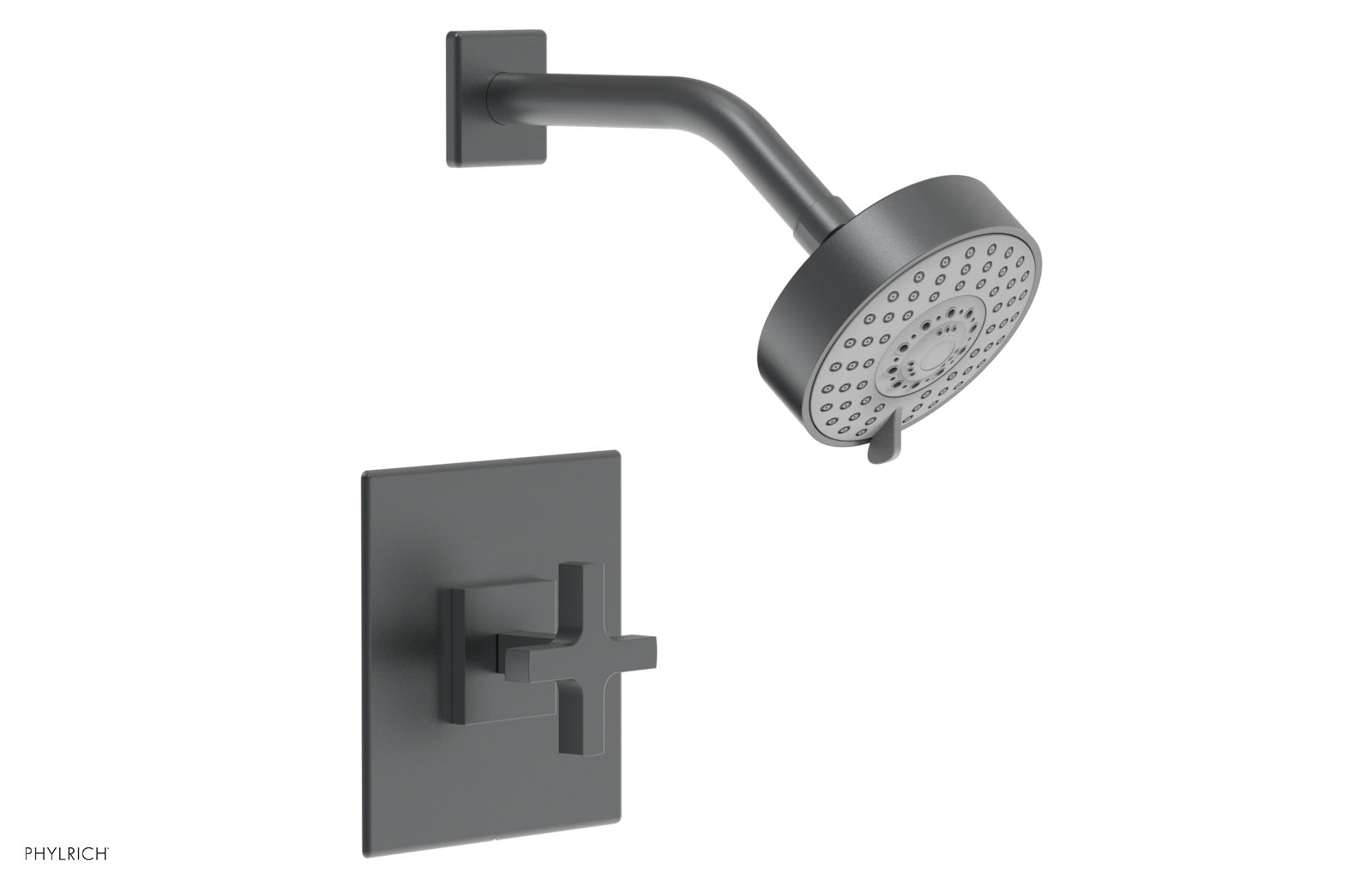 Phylrich CROI - Pressure Balance Shower Set - Cross Handle 255-21 - Gun Metal
