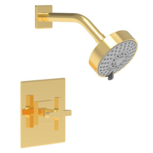 Phylrich CROI – Pressure Balance Shower Set – Cross Handle 255-21 – Polished Gold
