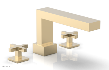 Phylrich CROI - Deck Tub Set - Cross Handles 255-40 - Satin Brass
