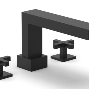Phylrich CROI – Deck Tub Set – Cross Handles 255-40 – Matte Black