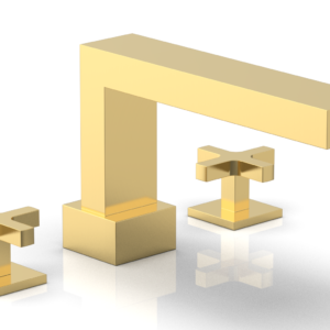 Phylrich CROI – Deck Tub Set – Cross Handles 255-40 – Satin Gold