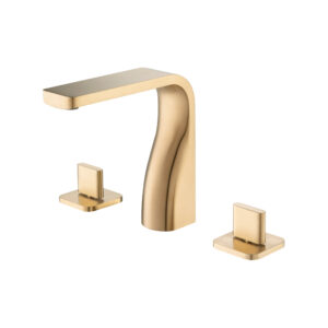 Isenberg Three Hole 8″ Widespread Two Handle Bathroom Faucet In Brushed Bronze