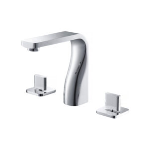 Isenberg Three Hole 8″ Widespread Two Handle Bathroom Faucet In Brushed Nickel