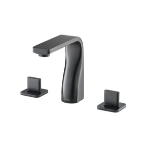 Isenberg Three Hole 8″ Widespread Two Handle Bathroom Faucet In Matte Black