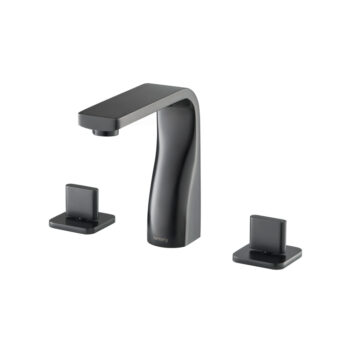 Isenberg Three Hole 8" Widespread Two Handle Bathroom Faucet In Matte Black