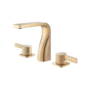 Isenberg Three Hole 8″ Widespread Two Handle Bathroom Faucet In Brushed Bronze