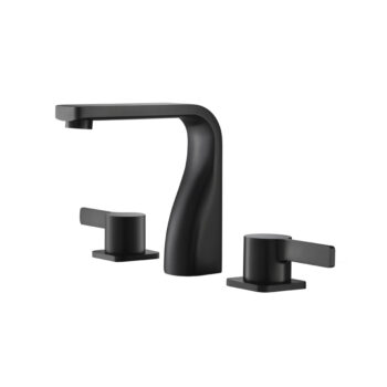 Isenberg Three Hole 8" Widespread Two Handle Bathroom Faucet In Matte Black