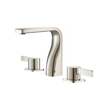 Isenberg Three Hole 8" Widespread Two Handle Bathroom Faucet In Polished Nickel