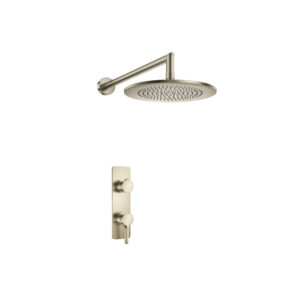 Flusso Single Output Shower Set With Shower Head And Arm In Brushed Nickel