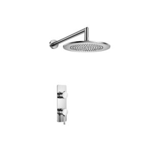 Flusso Single Output Shower Set With Shower Head And Arm In Chrome