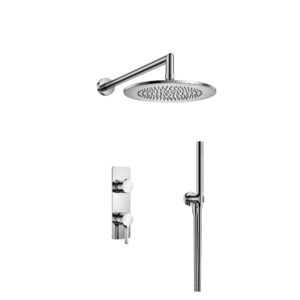 Flusso Two Output Shower Set With Shower Head And Hand Held In Chrome