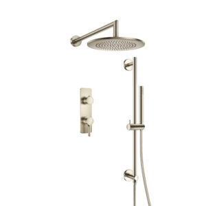Isenberg Two Output Shower Set With Shower Head, Hand Held And Slide Bar In Brushed Nickel