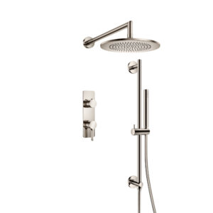 Isenberg Two Output Shower Set With Shower Head, Hand Held And Slide Bar In Polished Nickel