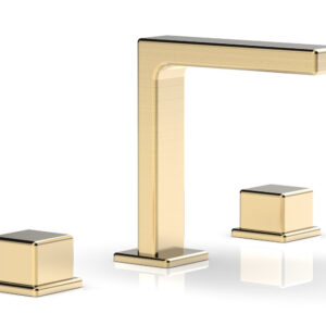 Phylrich MIX Widespread Faucet – Cube Handles 6-3/4″ Height 290-04 – Satin Brass