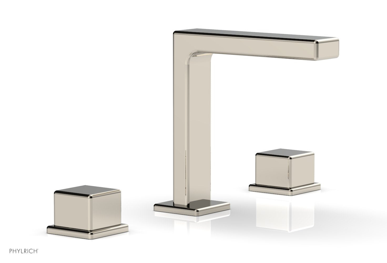 Phylrich MIX Widespread Faucet - Cube Handles 6-3/4" Height 290-04 - Polished Nickel