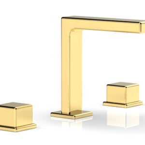 Phylrich MIX Widespread Faucet – Cube Handles 6-3/4″ Height 290-04 – Polished Gold