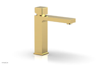 Phylrich MIX Single Hole Lavatory Faucet, Cube Handle 290-08 - Polished Gold