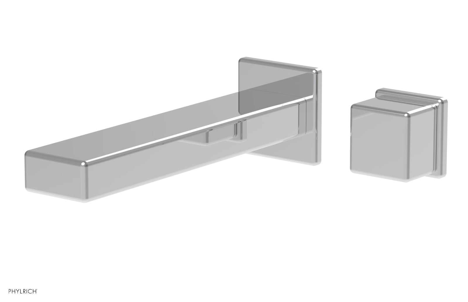 Phylrich MIX - Single Handle Wall Lavatory Set - Cube Handle 290-20 - Polished Chrome