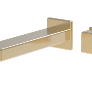 Phylrich MIX – Single Handle Wall Lavatory Set – Cube Handle 290-20 – Satin Brass