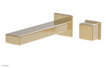 Phylrich MIX - Single Handle Wall Lavatory Set - Cube Handle 290-20 - Satin Brass