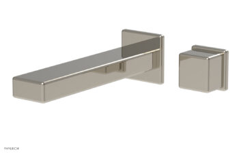 Phylrich MIX - Single Handle Wall Lavatory Set - Cube Handle 290-20 - Polished Nickel