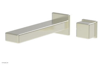 Phylrich MIX - Single Handle Wall Lavatory Set - Cube Handle 290-20 - Satin Nickel