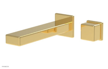 Phylrich MIX - Single Handle Wall Lavatory Set - Cube Handle 290-20 - Polished Gold