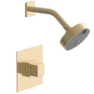 Phylrich MIX Pressure Balance Shower Set – Cube Handle 290-24 – Satin Brass