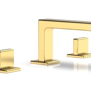 Phylrich MIX Widespread Faucet – Blade Handles 4-1/4″ Height 290L-01 – Polished Gold