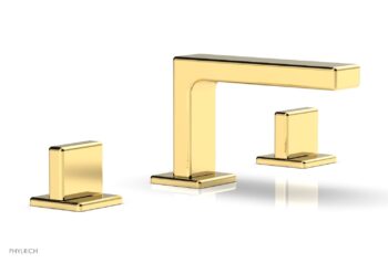 Phylrich MIX Widespread Faucet - Blade Handles 4-1/4" Height 290L-01 - Polished Gold