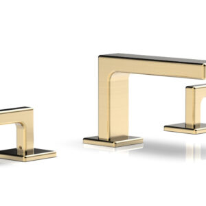 Phylrich MIX Widespread Faucet – Lever Handles 4-1/4″ Height 290L-02 – Satin Brass