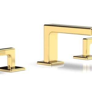 Phylrich MIX Widespread Faucet – Lever Handles 4-1/4″ Height 290L-02 – Polished Gold