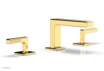 Phylrich MIX Widespread Faucet - Lever Handles 4-1/4" Height 290L-02 - Polished Gold